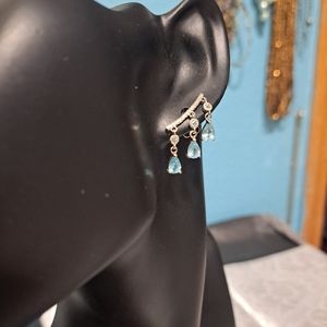 925 aquamarine post dangle earrings  NWOT
